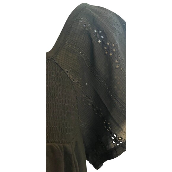 Lane Bryant 22 24 Blouse Top Black Lace Romantic Plus 3X Ruffle Eyelet - Picture 5 of 7